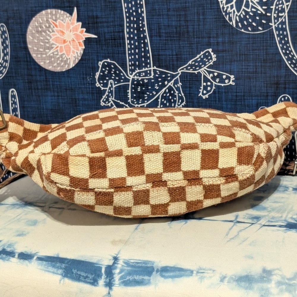 Jenna Bee Handmade Sling Bag Ochre & Cream Checkered - Picture 10 of 12